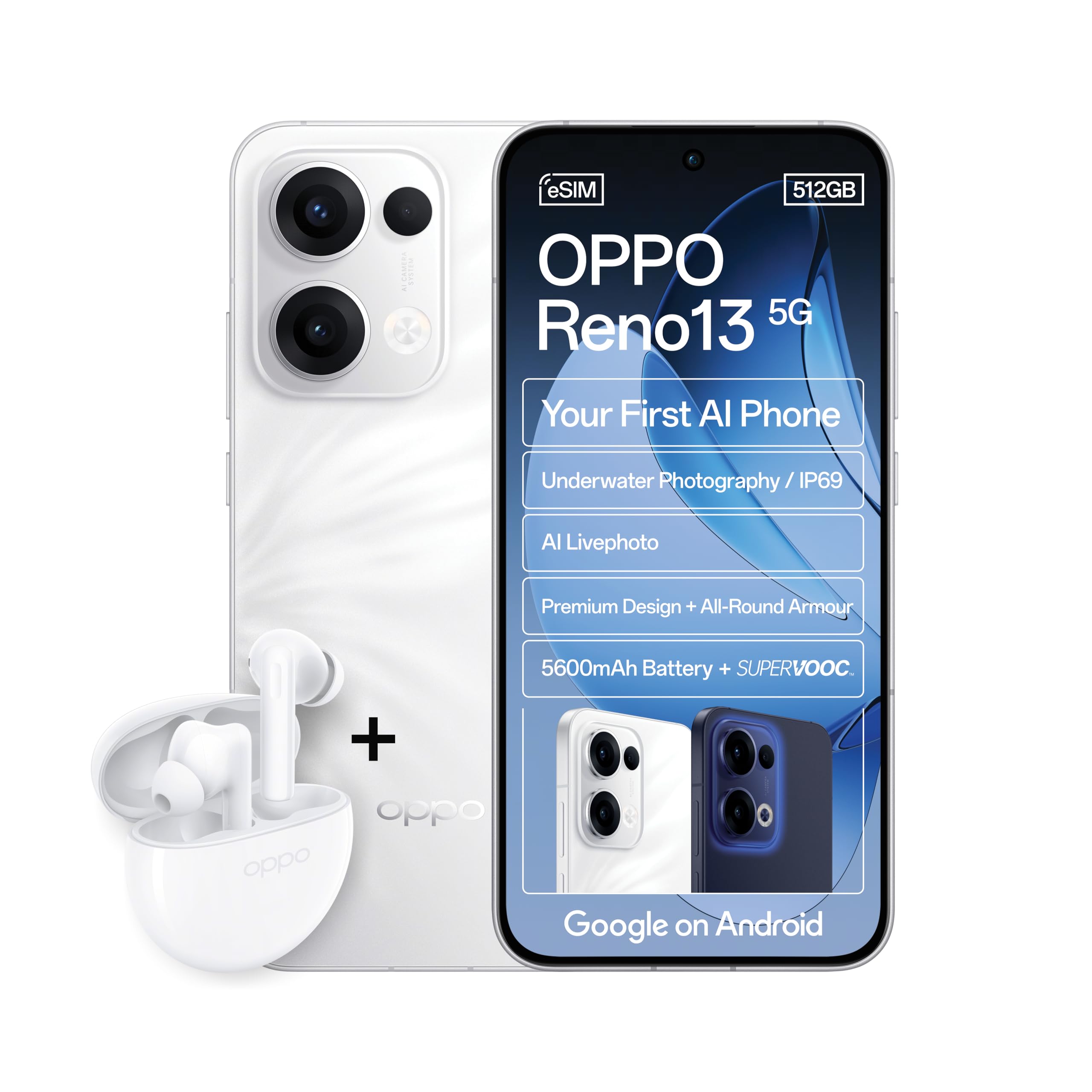 OPPO Reno13 A 限定BOX Oppo Reno 13 12GB 512GB eSim Android Smartphone with Enco Buds